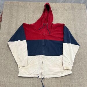 Vintage Gap Hoodie Mens XL 1990s Zip Up Striped USA